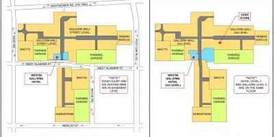 Houston Galleria center zemljevid