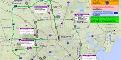 Zemljevid Houston cestninskih cest