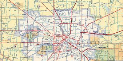 Zemljevid Houston freeways