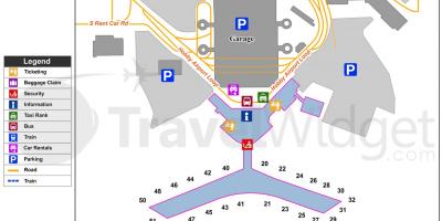Zemljevid letališče Houston