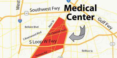 Zemljevid Houston medical center