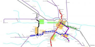 Metro železnica Houston zemljevid