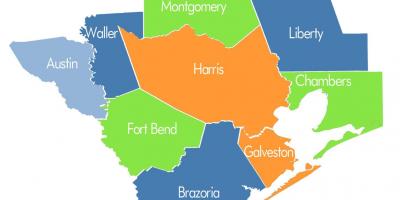 Občine zemljevid Houston