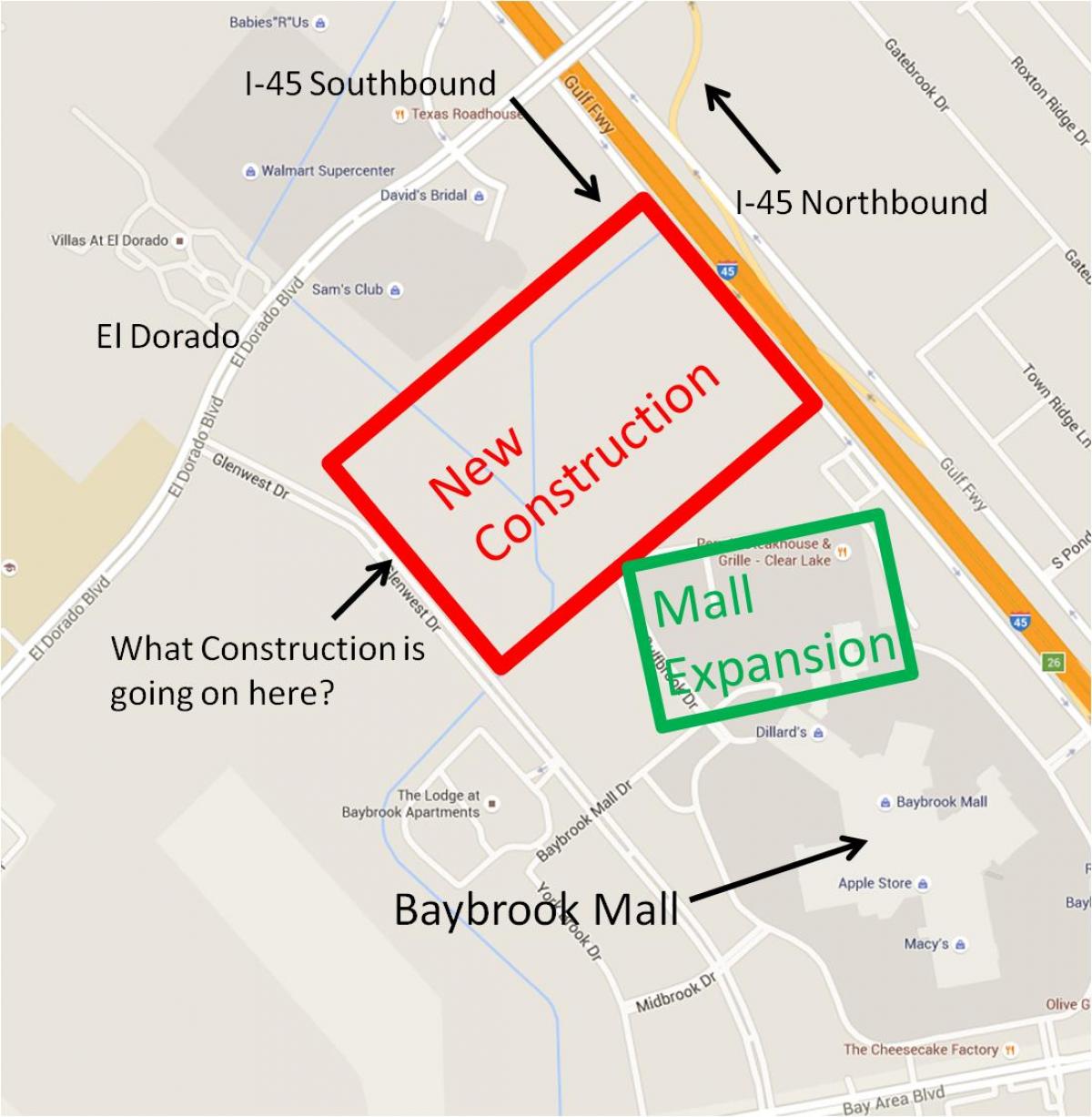 zemljevid Baybrook center