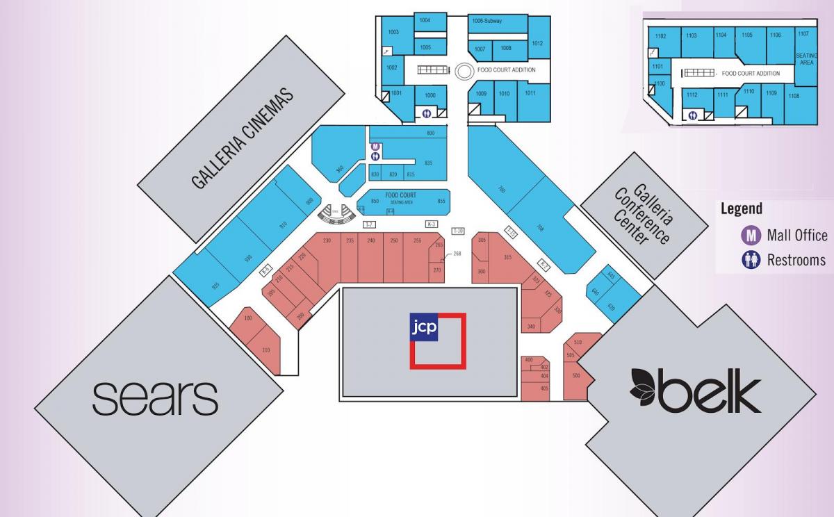 Galleria center Houston zemljevid