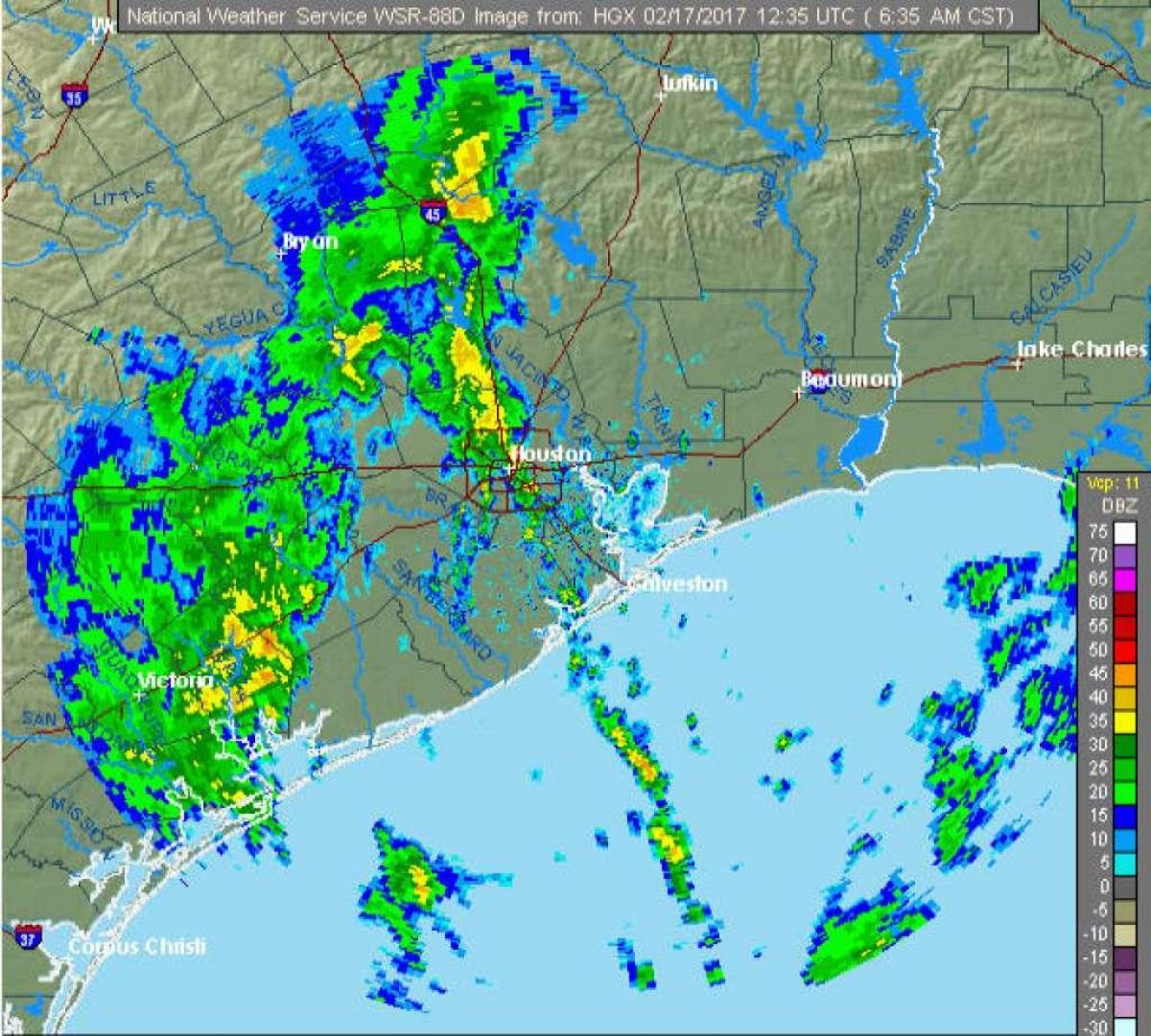 dež zemljevid Houston